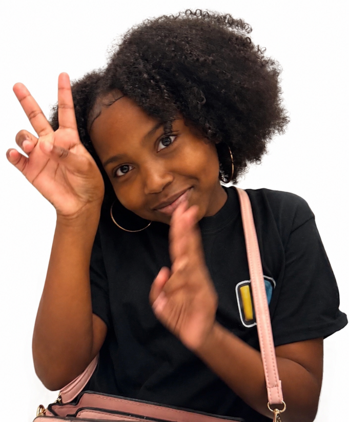 young author reading smile girl